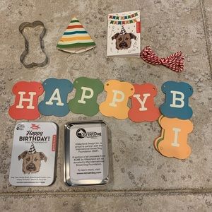 Dog birthday party kit in a tin NWOT